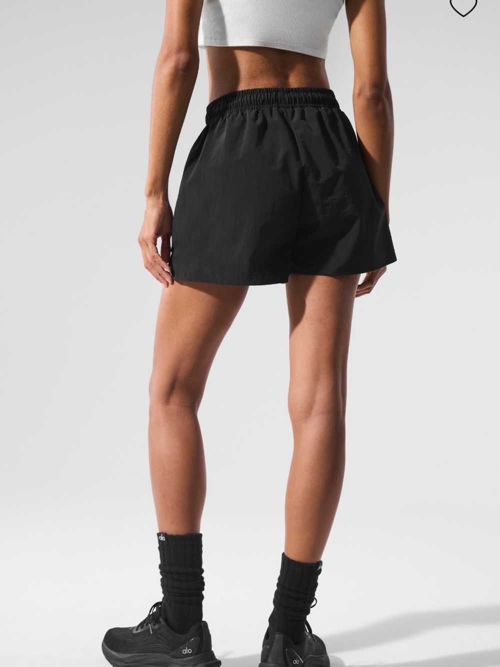 ALO Yoga Black Athletic Shorts with Elastic Waistband - Picture 2 of 6